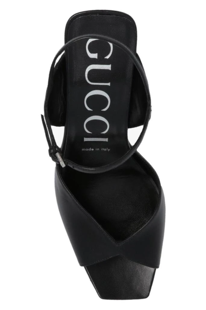 商品Gucci|Gucci Logo Detailed Slingback Heeled Sandals,价格¥5694,第4张图片详细描述