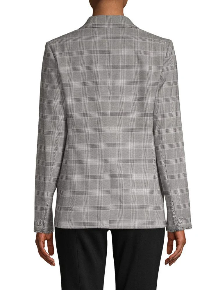 商品Laundry by Shelli Segal|Fringe-Trimmed Plaid Jacket,价格¥280,第2张图片详细描述