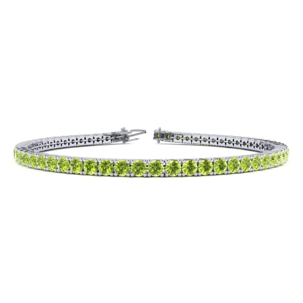 商品SSELECTS|4 Carat Peridot Tennis Bracelet In 14 Karat White Gold, 8 1/2 Inches,价格¥8223,第1张图片