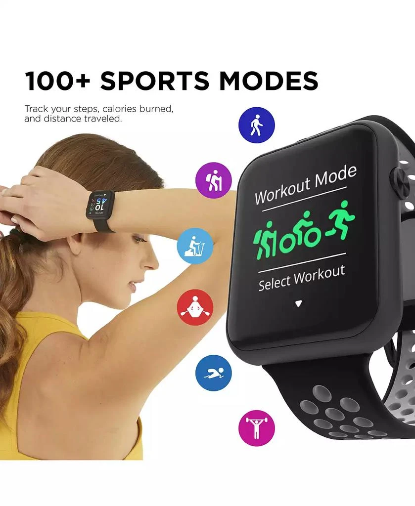 商品iTouch|Air 4 Unisex Black and Gray Silicone Smartwatch,价格¥376,第4张图片详细描述