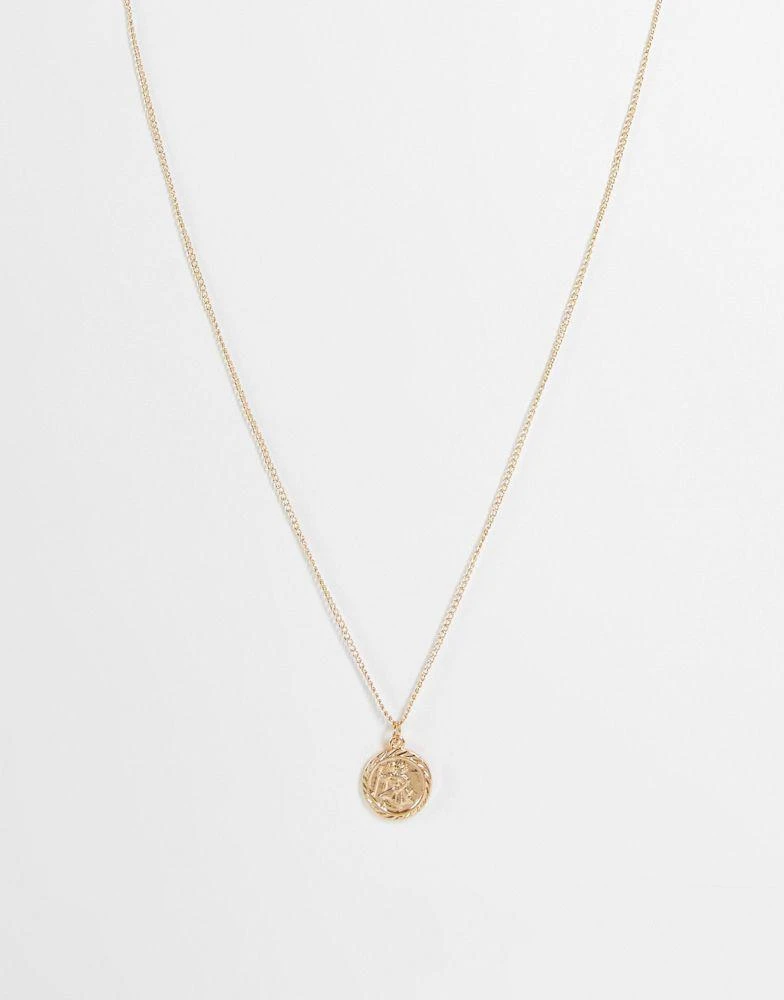 商品Reclaimed Vintage|Reclaimed Vintage unisex St Christopher necklace in gold,价格¥129,第1张图片