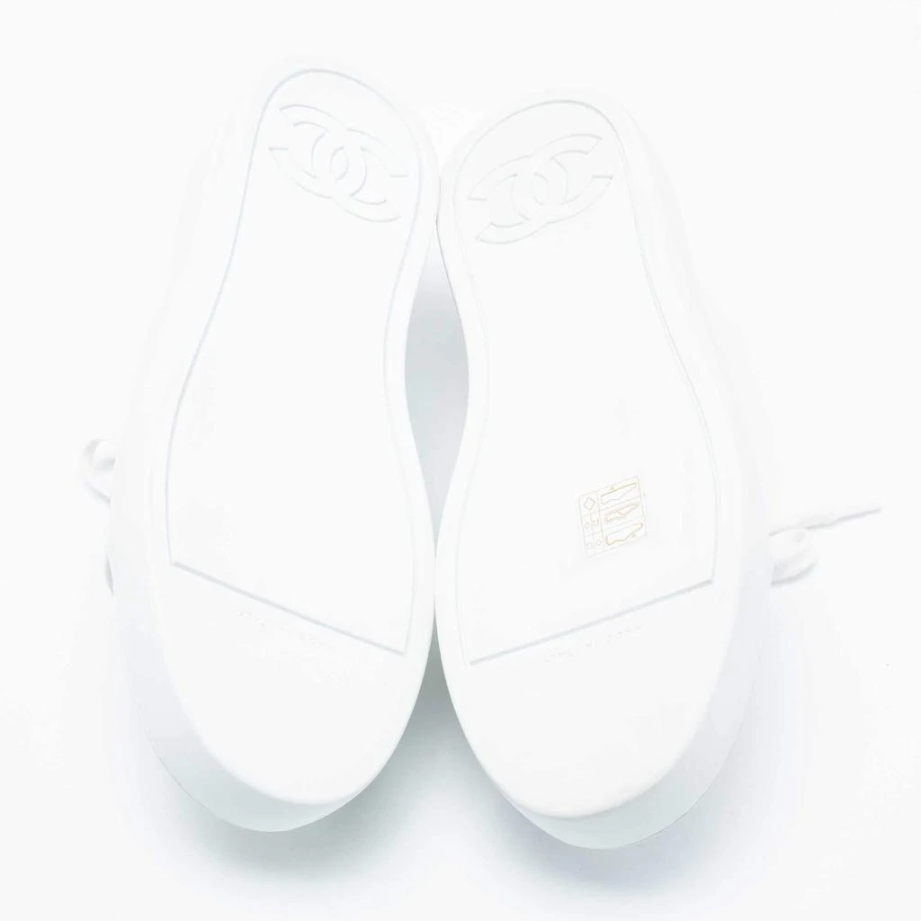 Chanel White Leather and PVC CC Low-Top Sneakers 38.5 商品