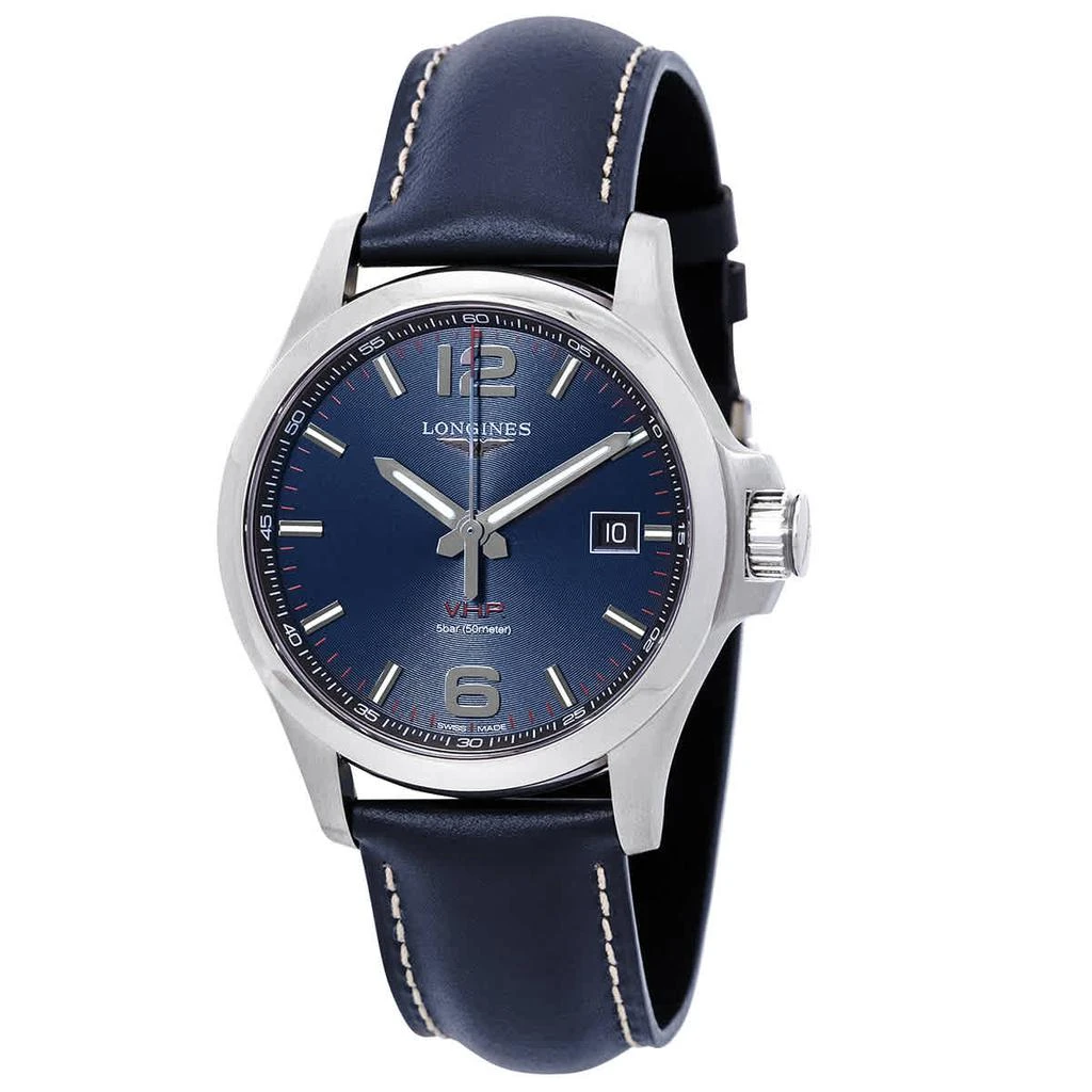 商品Longines|Conquest V.H.P. Quartz Blue Dial Men's Watch L3.726.4.96.7,价格¥5358,第1张图片