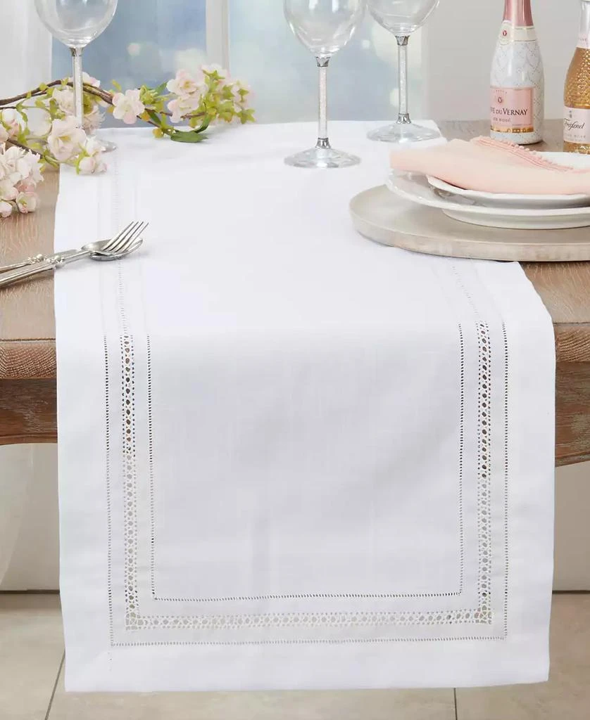 商品Saro Lifestyle|Traditional Hemstitch Table Runner, 16"x120",价格¥549,第3张图片详细描述