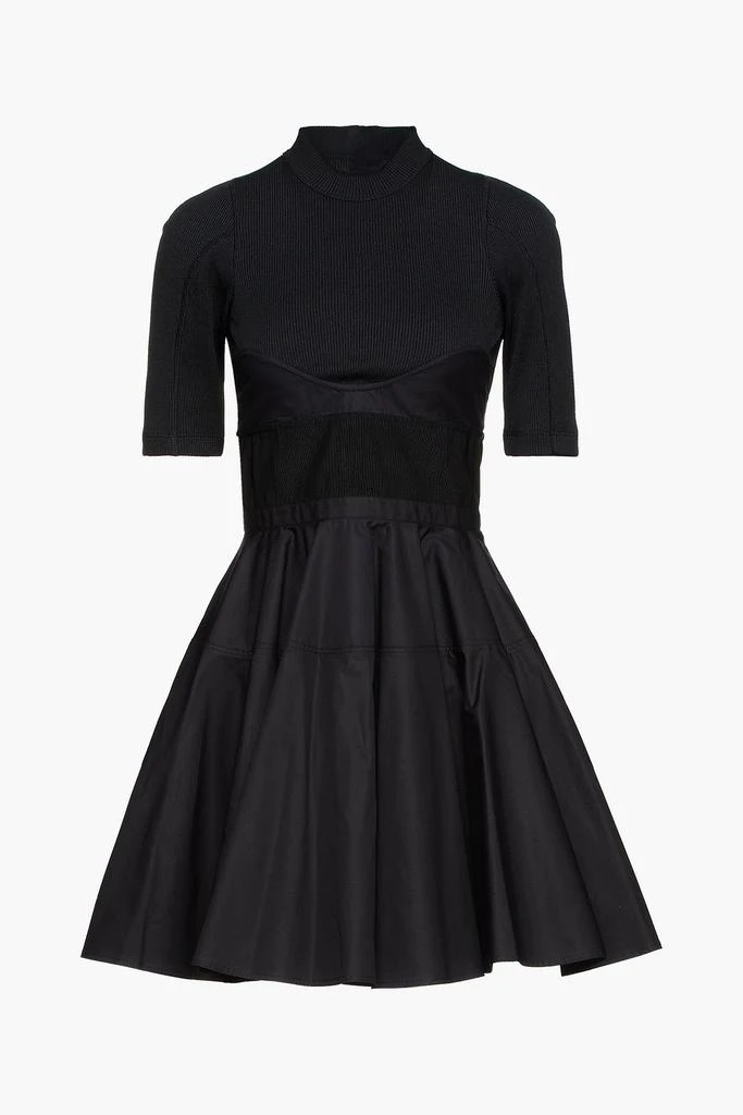 商品Alexander Wang|Paneled poplin, mesh and cotton mini dress,价格¥2991,第3张图片详细描述