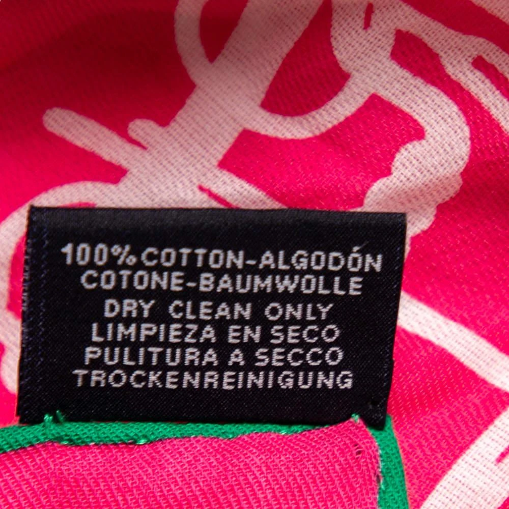 Hermes Pink Stirrup Printed Cotton Square Scarf 商品