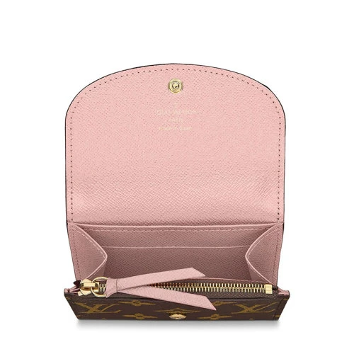 【预售十天】Louis Vuitton/路易威登 经典ROSALIE系列 女士老花帆布粉色牛皮内衬小号卡包零钱包M62361 商品