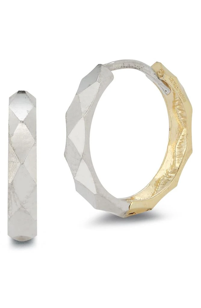 商品Ember Fine Jewelry|14K Yellow & White Gold Huggie Hoop Earrings,价格¥2835,第1张图片