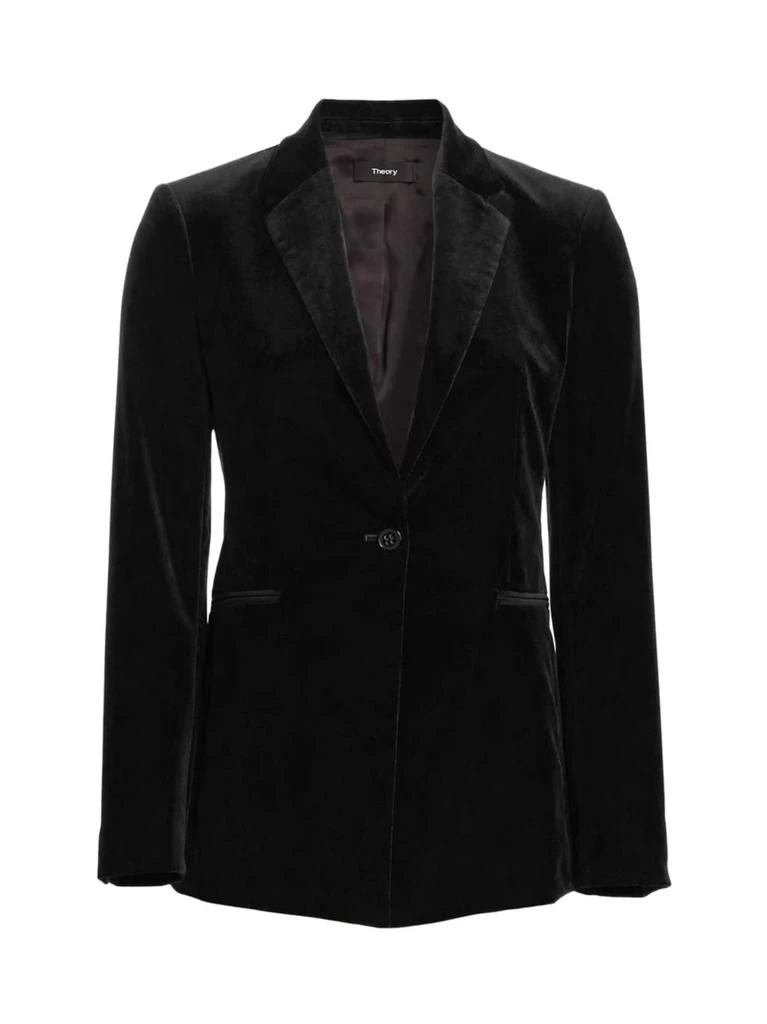 商品Theory|Single Breasted Velvet Blazer,价格¥1006,第1张图片