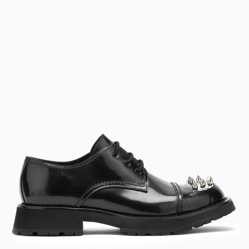 商品Alexander McQueen|Black Punk Stud Derby shoes,价格¥5273,第1张图片