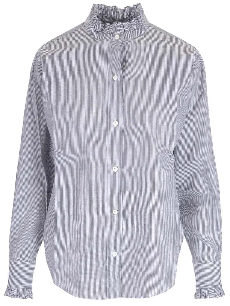 商品Isabel Marant Étoile|Isabel Marant Étoile Stripe Ruffle-Detail Shirt,价格¥1514,第1张图片
