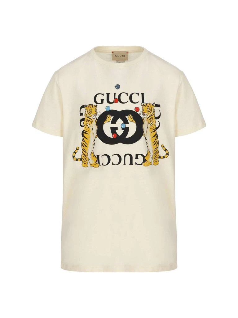 商品Gucci|Gucci Logo Printed Crewneck T-shirt,价格¥1608,第1张图片