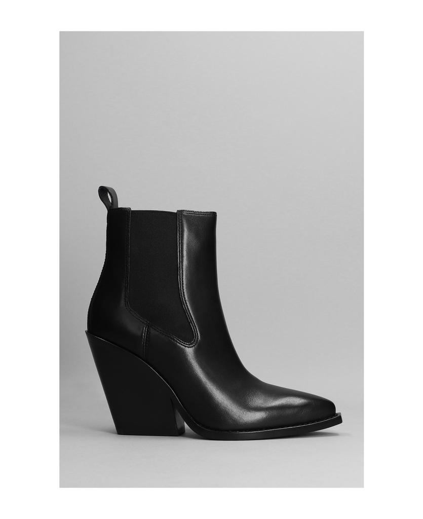 Bowie Texan Ankle Boots In Black Leather商品第1张图片规格展示