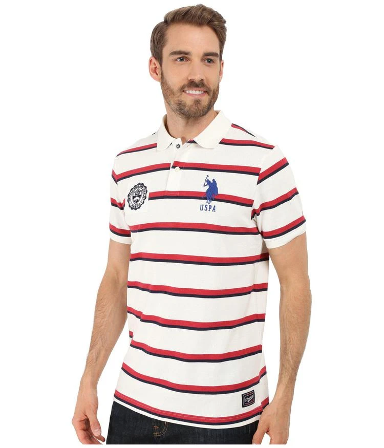 商品U.S. POLO ASSN.|Sporty Tri-Stripe Pique Polo Shirt,价格¥295,第2张图片详细描述