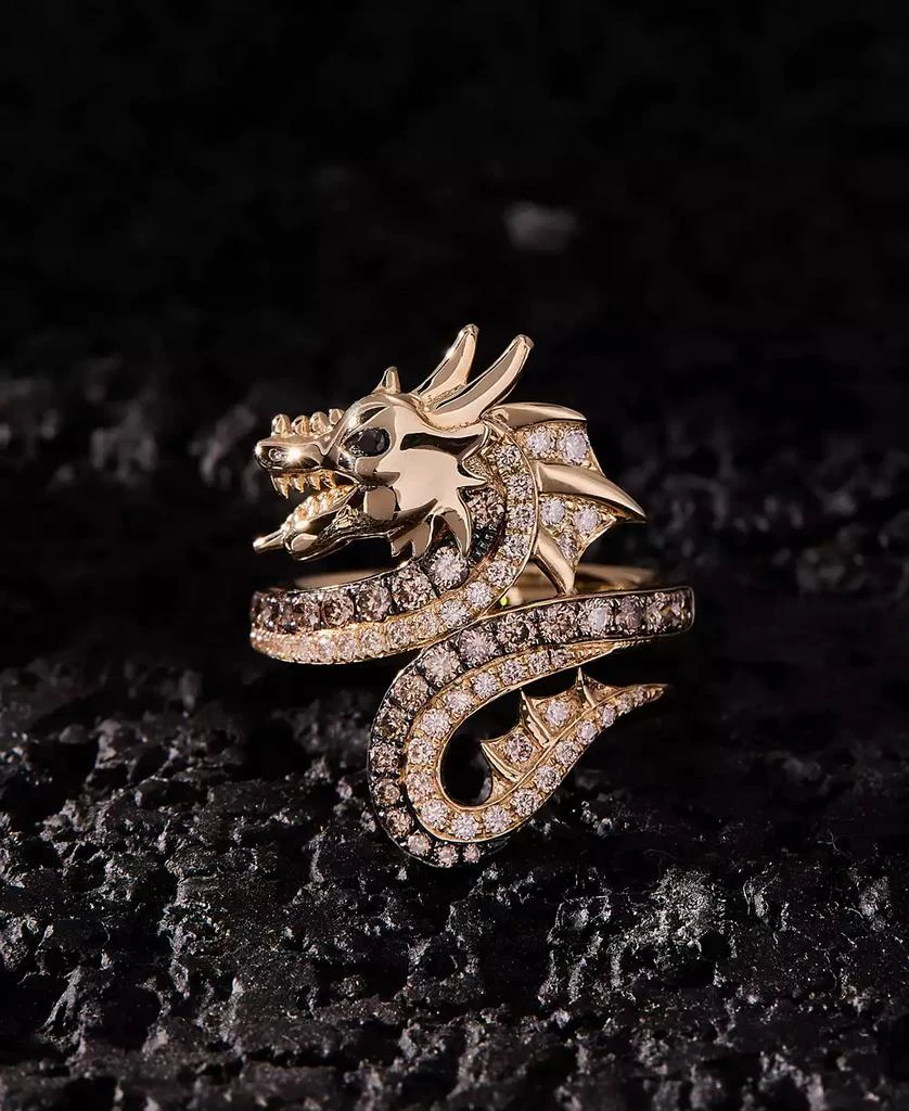 商品Le Vian|Chocolate Diamond, Nude Diamond, & Blackberry Diamond Dragon Ring (3/4 ct. t.w.) in 14k Gold,价格¥35481,第5张图片详细描述