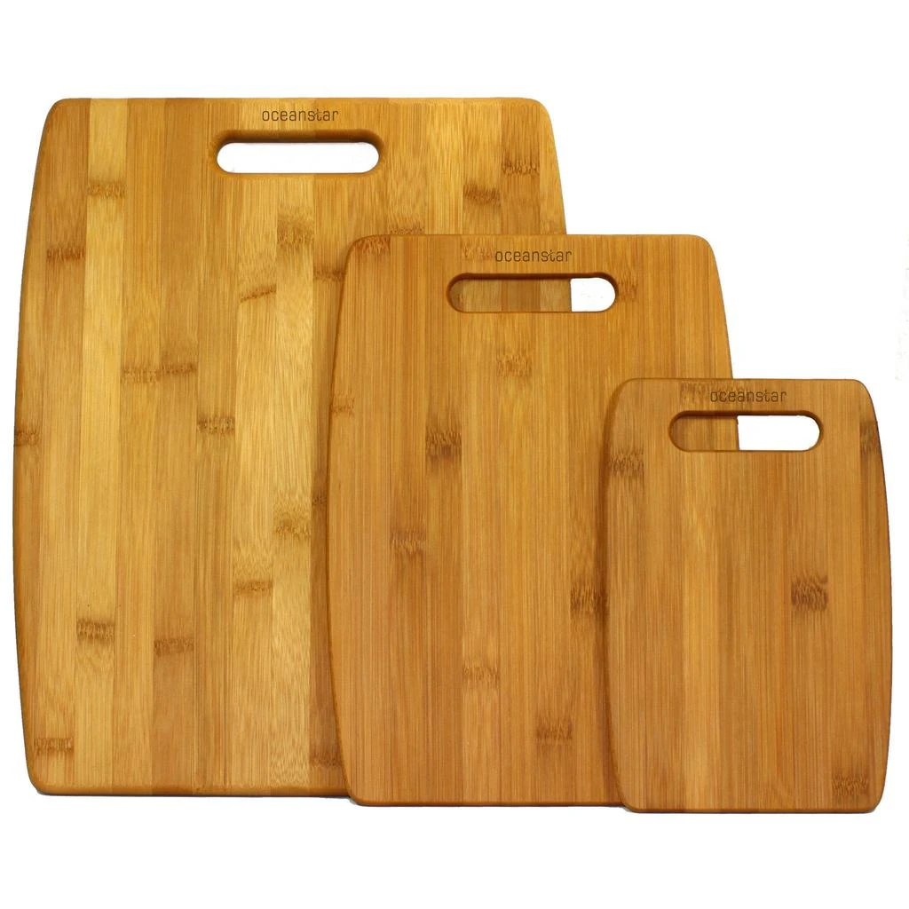 商品Oceanstar|3-Piece Bamboo Cutting Board Set,价格¥320,第1张图片