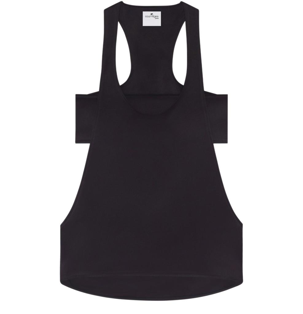 トップス Courreges SATIN SQUARE TOP M Courreges Square-Neck