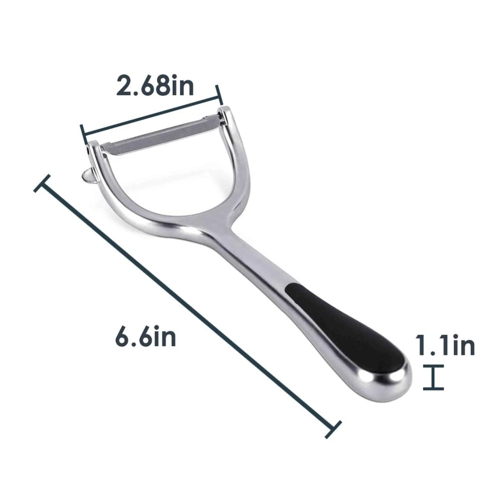 商品Home Basics|Home Basics Nova Collection Zinc Horizontal Vegetable Peeler, Silver,价格¥107,第4张图片详细描述