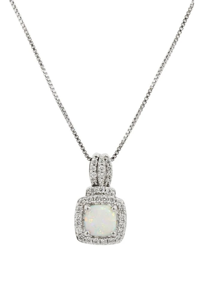 商品Savvy Cie Jewels|CZ Pavé Created Opal Pendant Necklace,价格¥300,第1张图片