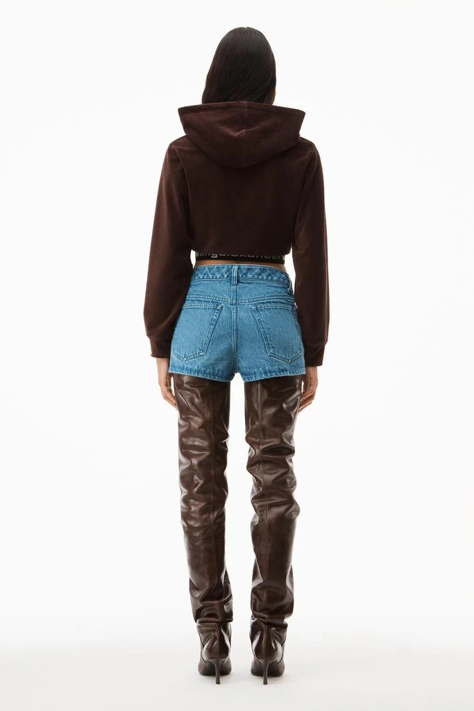 商品Alexander Wang|LOGO CROPPED HOODIE IN STRETCH CORDUROY,价格¥1005,第5张图片详细描述