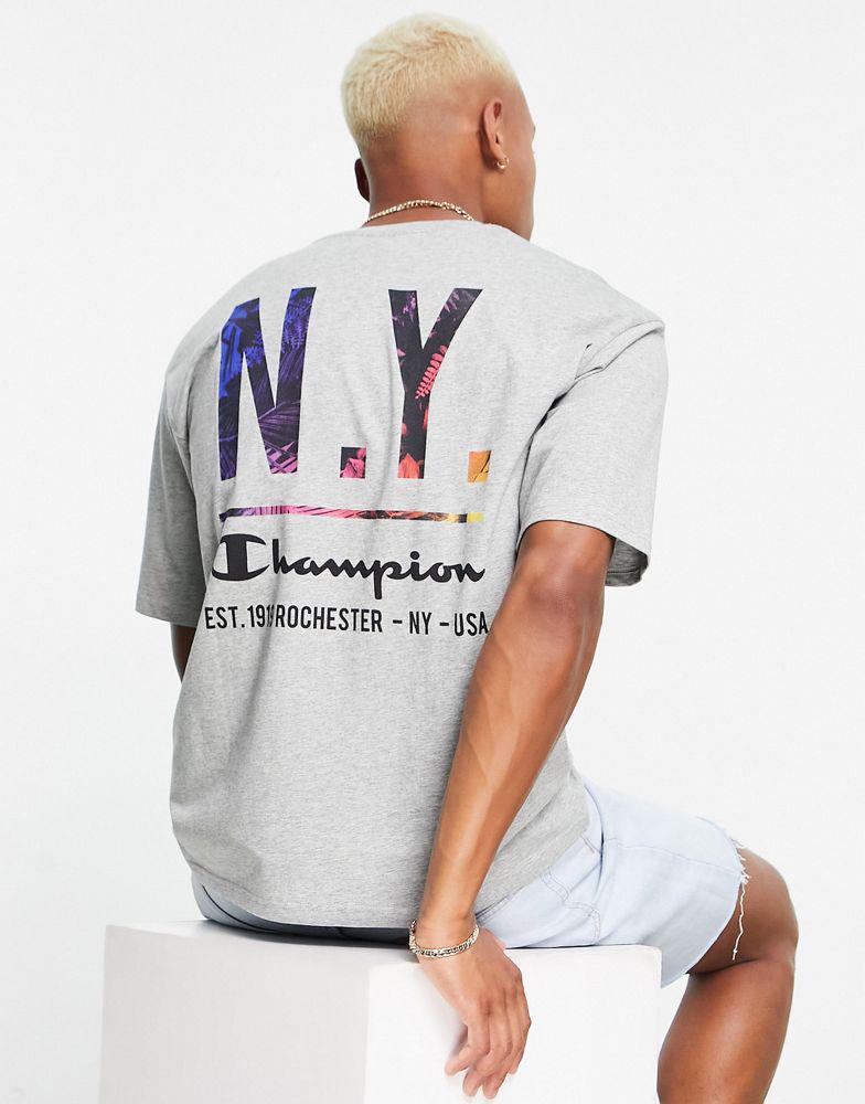 Champion t-shirt with back print in grey商品第1张图片规格展示