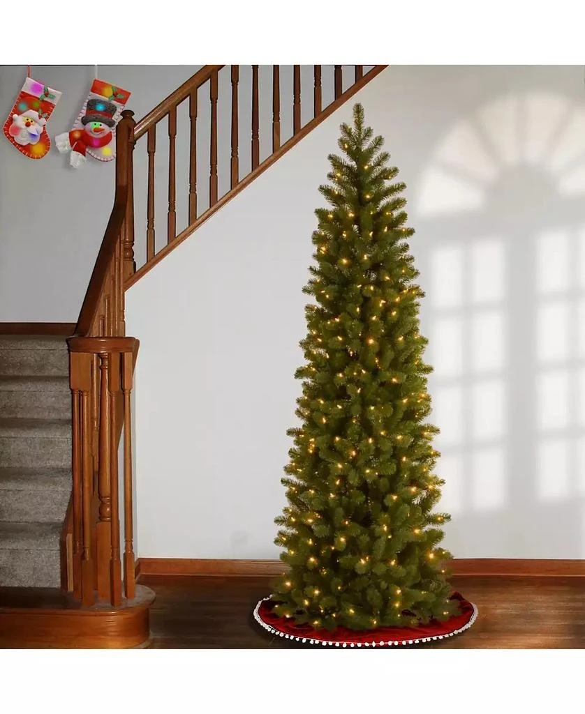 商品National Tree Company|National Tree 6.5' Feel Real Downswept Douglas Fir Pencil Slim Tree with 300 Clear Lights,价格¥1707,第4张图片详细描述