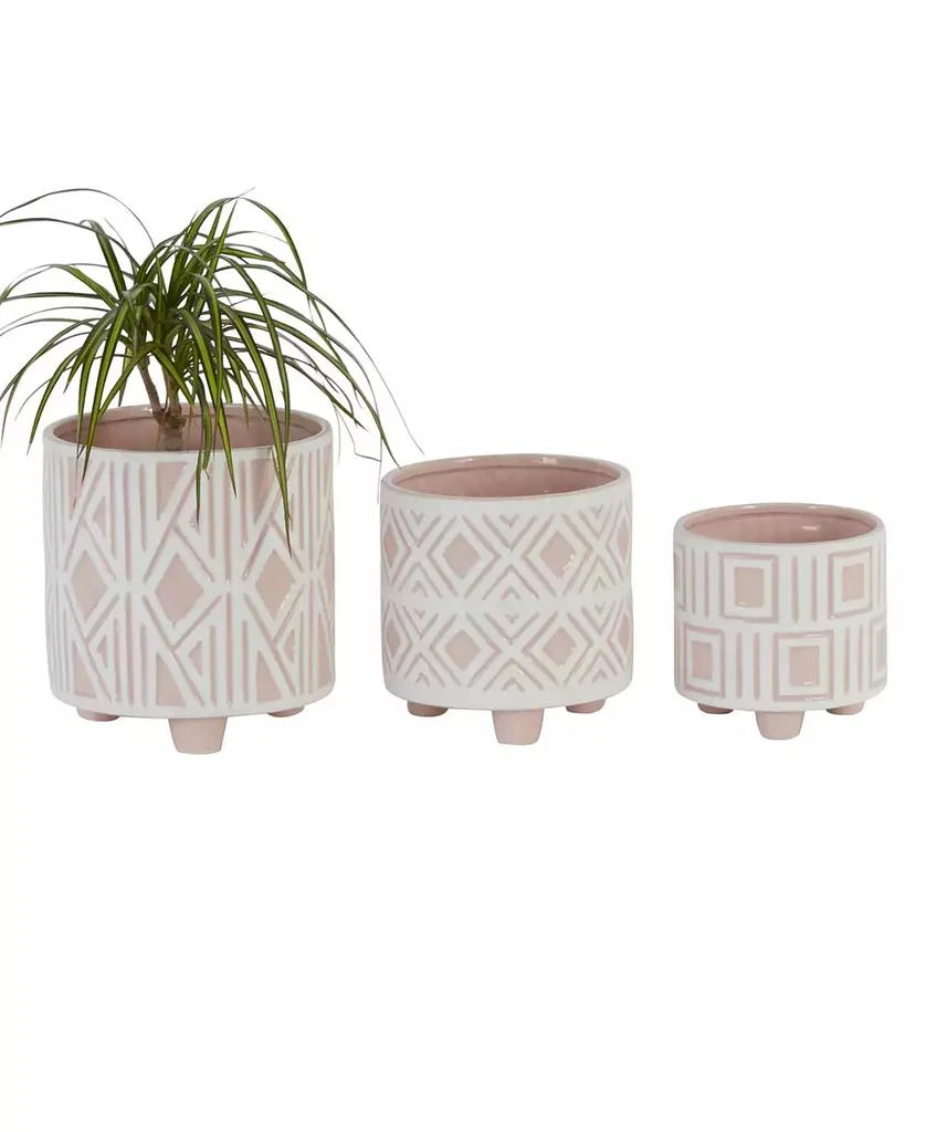 商品Rosemary Lane|Round Porcelain Planter with Legs, Set of 3,价格¥512,第5张图片详细描述