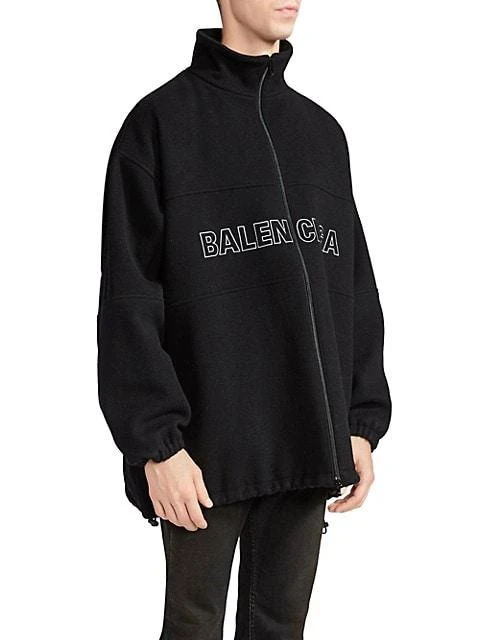 商品Balenciaga|Zip-Up Logo Virgin Wool-Blend Jacket,价格¥16426,第4张图片详细描述