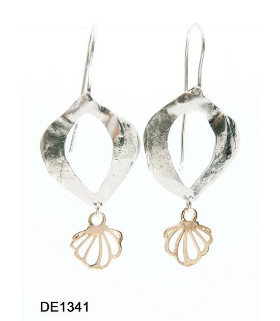 商品Dganit Hen|Silver earrings with a small fan in goldfilled,价格¥995,第1张图片
