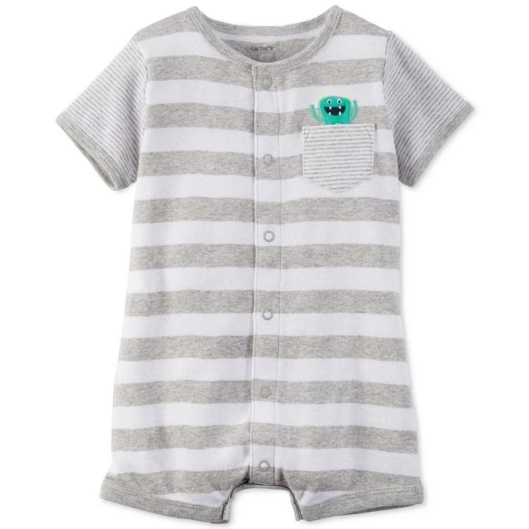 商品Carter's|Striped Monster Romper, Baby Boys (0-24 months),价格¥38,第2张图片详细描述