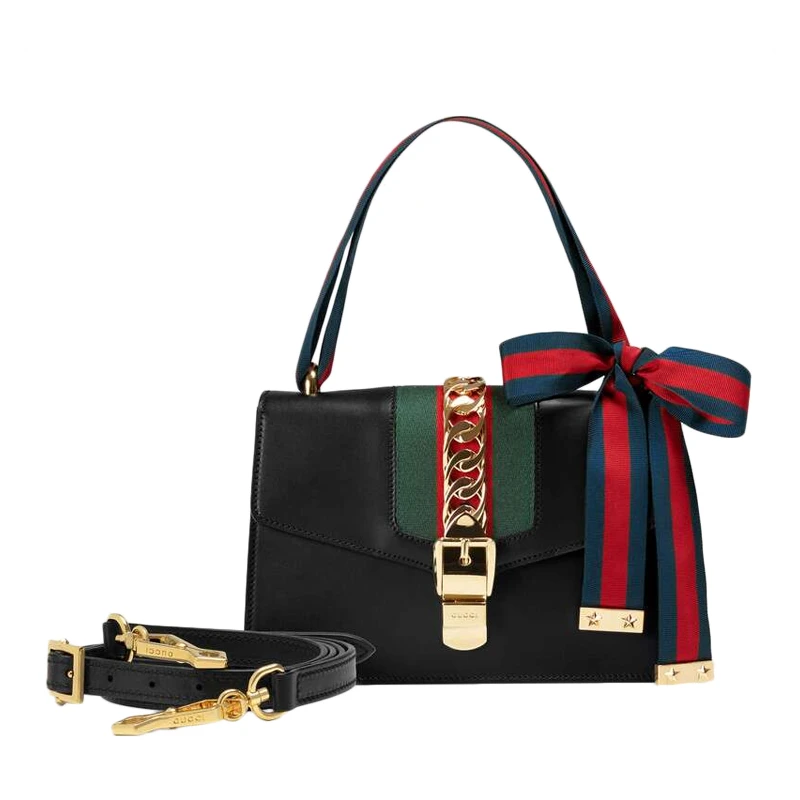 GUCCI 古驰 女士黑色Sylvie系列小号单肩包 524405-CVLEG-8638 商品