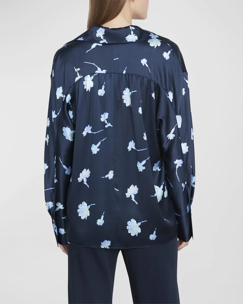 商品Vince|Sea Carnation Shaped-Collar Printed Silk Top,价格¥932,第3张图片详细描述