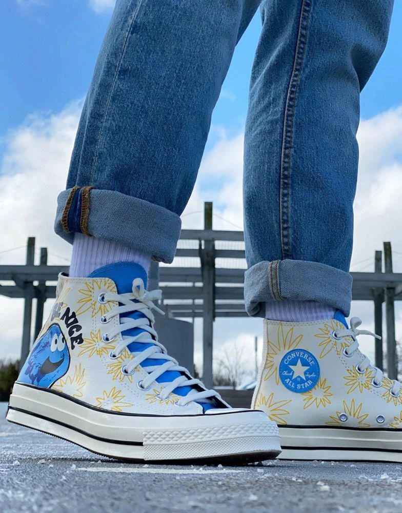 商品Converse|Converse Chuck 70 Hi Much Love printed trainers in white and yellow,价格¥377,第1张图片