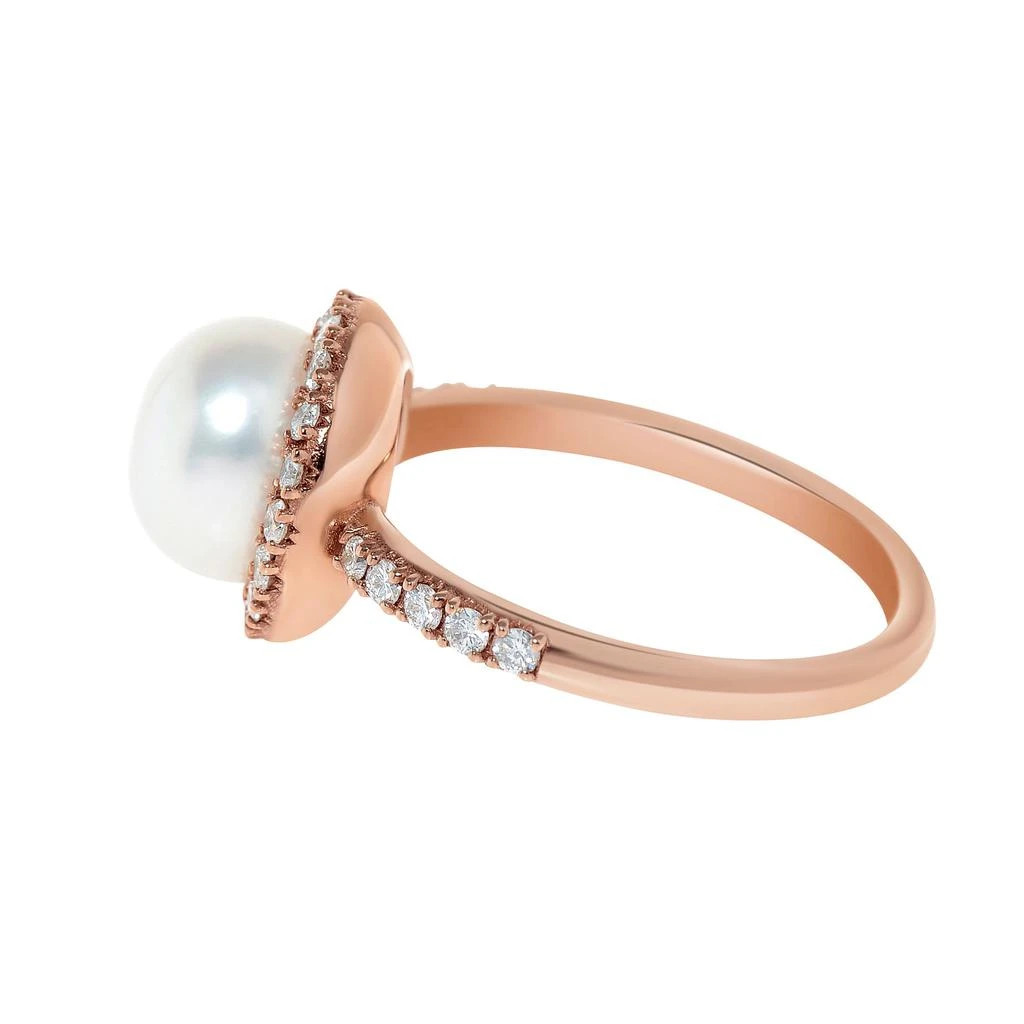商品Mimi Milano|Mimi Milano Happy 18K Rose Gold Cultured Pearl 8.5mm And Diamond Band Ring Sz. 6.75 ALM307R1B-53,价格¥5528,第3张图片详细描述