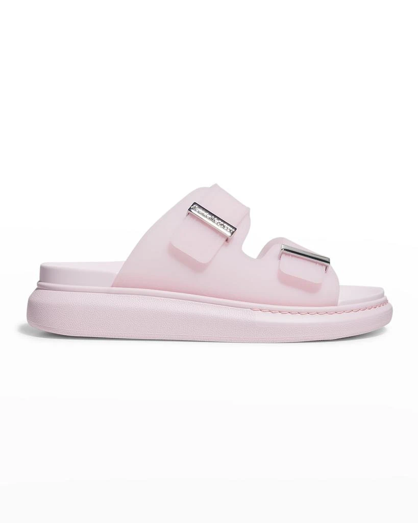 商品Alexander McQueen|Double Buckle Rubber Slide Sandals,价格¥1321,第1张图片