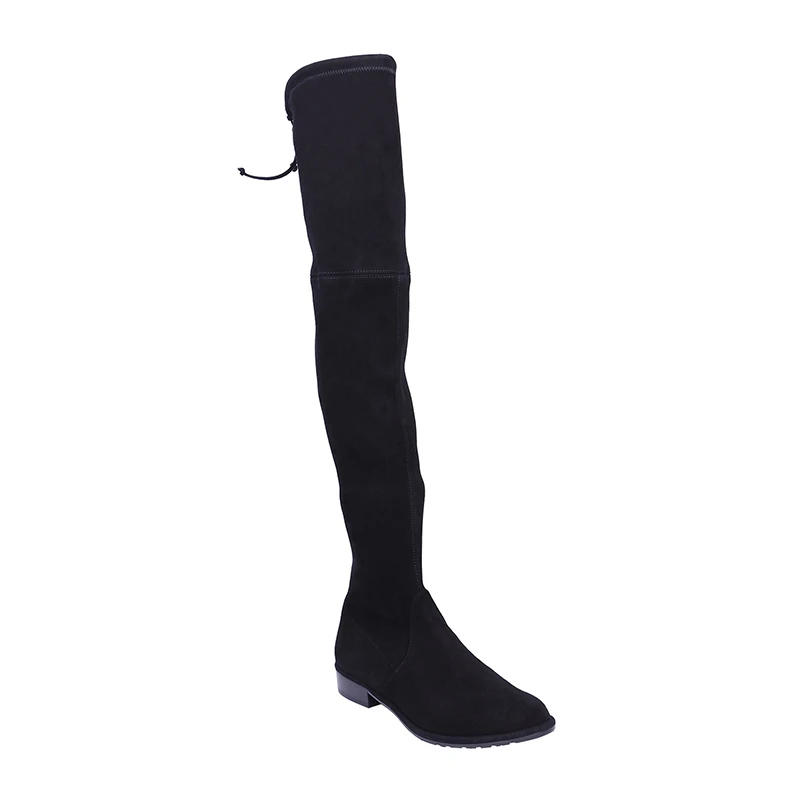 Stuart Weitzman 女士黑色麂皮显瘦高筒靴 LOWLAND-SUEDE-SM000 商品