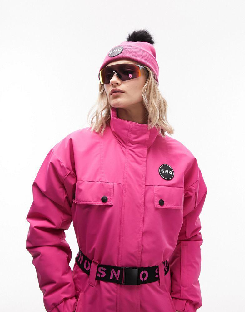 商品Topshop|Topshop Ski fur pom beanie in pink,价格¥141,第6张图片详细描述