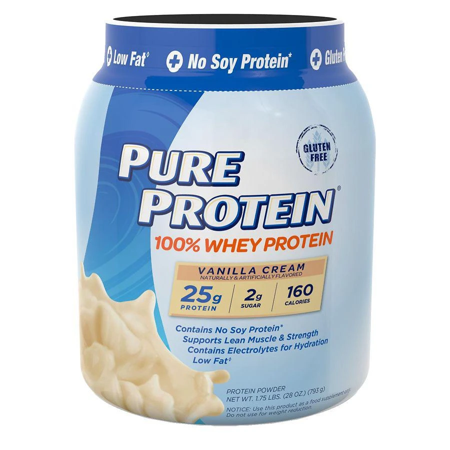 商品Pure Protein|100% Whey Protein Shake Powder Vanilla Cream,价格¥201,第1张图片