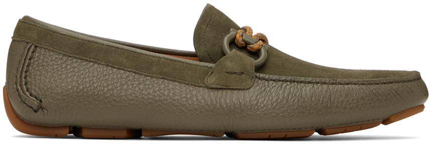 商品Salvatore Ferragamo|Khaki Driver Loafers,价格¥5612,第1张图片