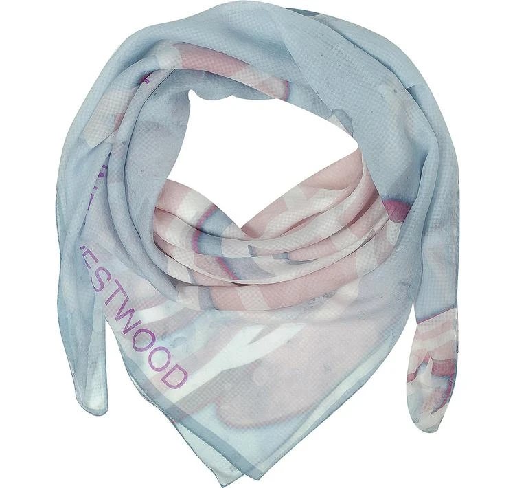 商品Vivienne Westwood|Light Blue & Pink Foul Flash Orbs Print 真丝丝巾,价格¥1251,第1张图片