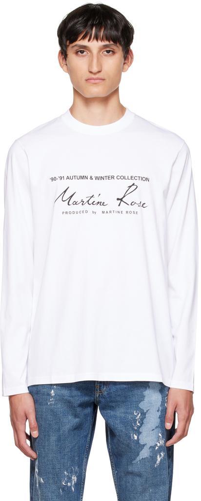 商品Martine Rose|White Classic Long Sleeve T-Shirt,价格¥557,第1张图片