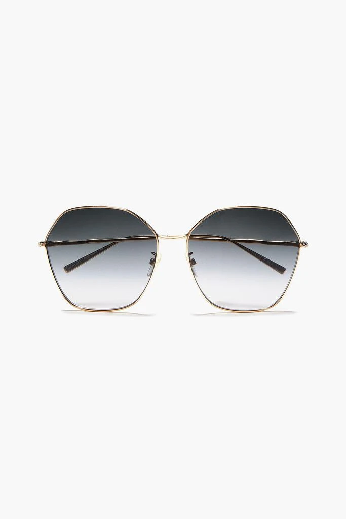 商品Givenchy|Hexagon-frame crystal-embellished gold-tone sunglasses,价格¥1762,第1张图片