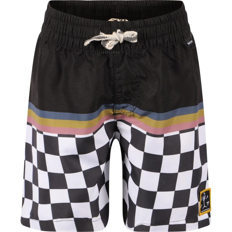 商品Munster|Check detailing swimming shorts in black and white,价格¥484,第1张图片