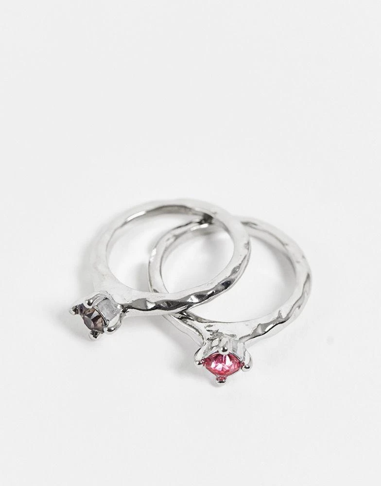 商品Reclaimed Vintage|Reclaimed vintage inspired unisex stone rings in silver,价格¥64,第3张图片详细描述