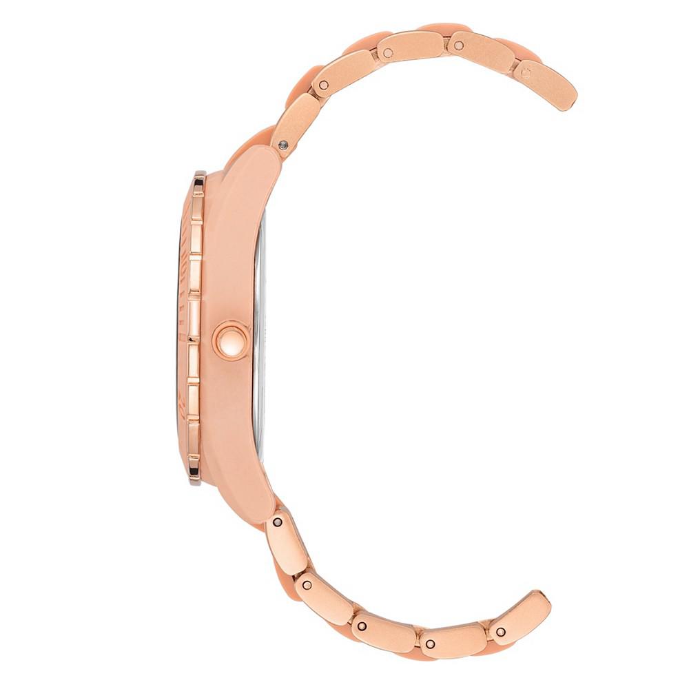 Women's Rose Gold-Tone and Light Pink Solar Ocean Work Plastic Bracelet Watch, 38.5mm商品第2张图片规格展示