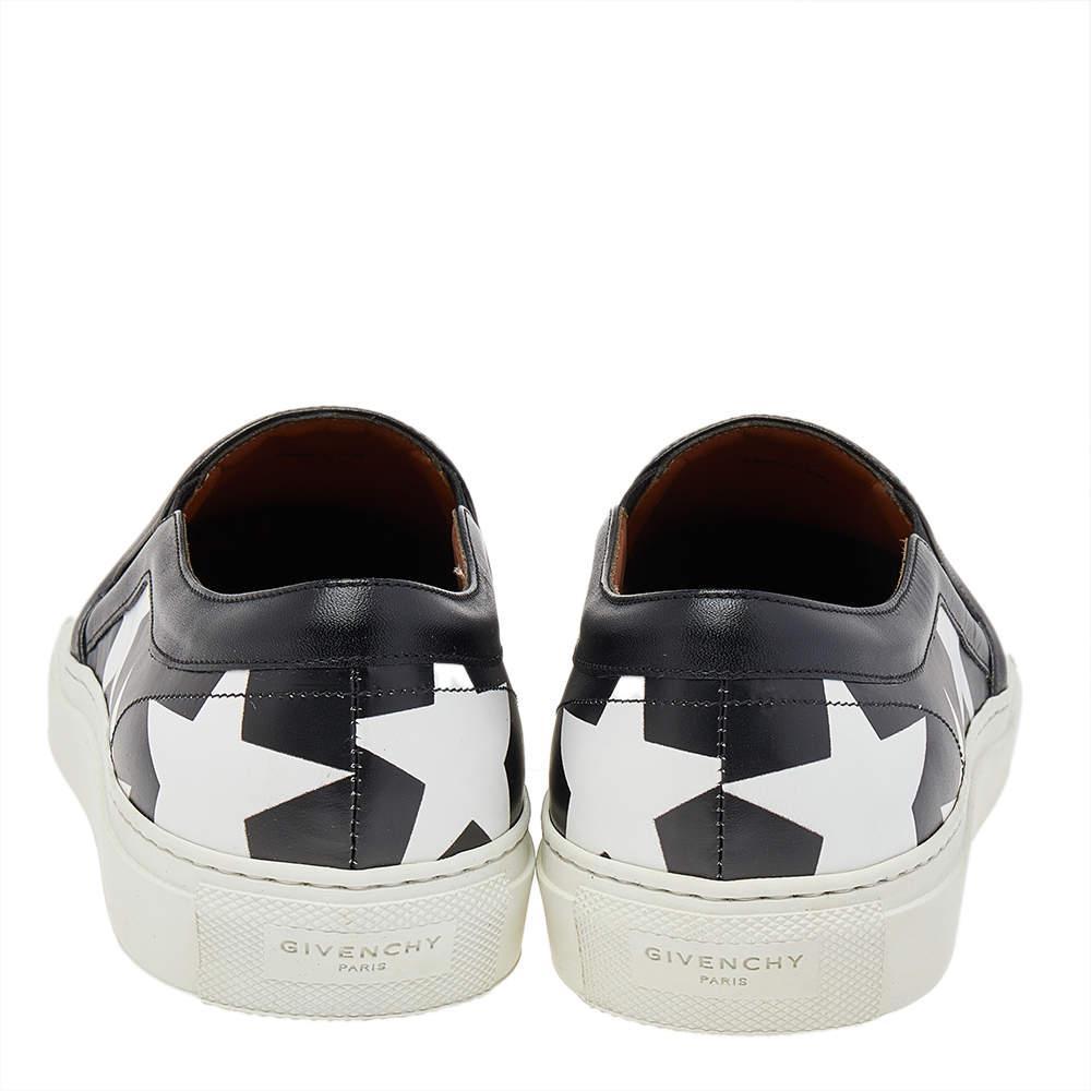 商品Givenchy|Givenchy Black/White Leather Skate Star Print Slip On Sneakers Size 41,价格¥2398,第7张图片详细描述