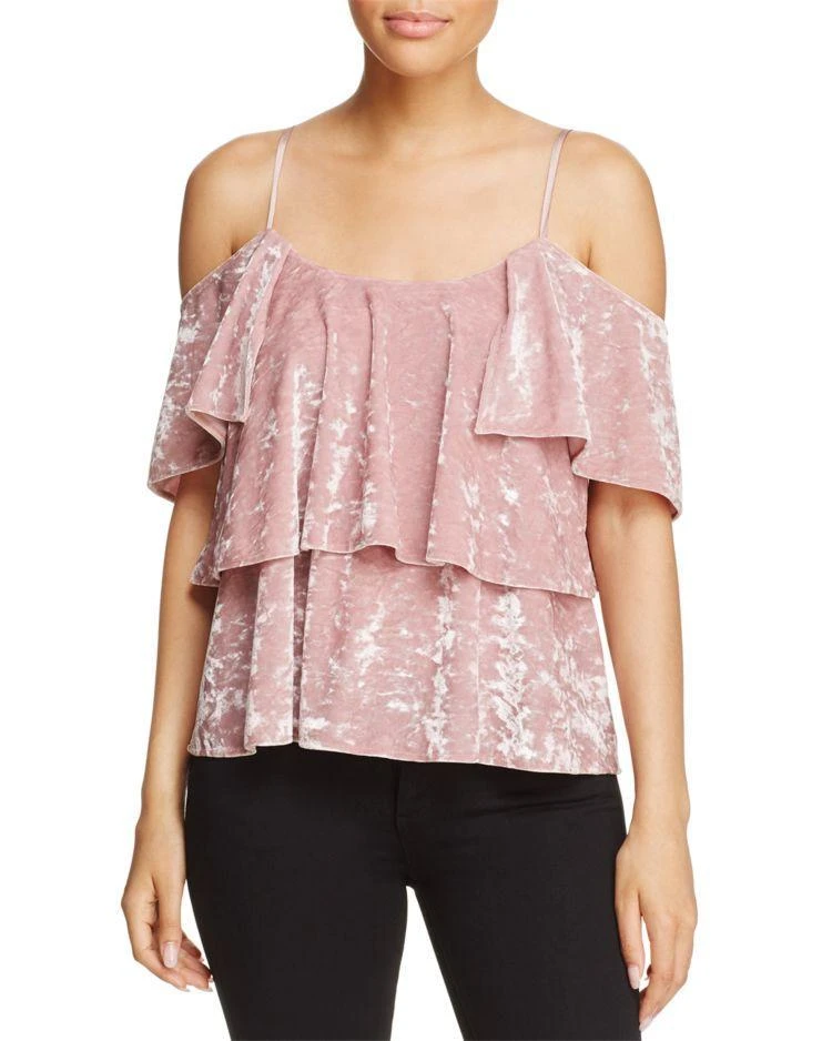 商品Show Me Your Mumu|Rosalie Velvet Ruffle Top - 100% Exclusive,价格¥354,第1张图片