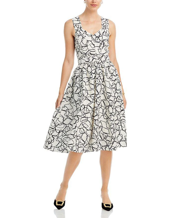 商品Tahari|Printed Fit And Flare Dress,价格¥377,第1张图片