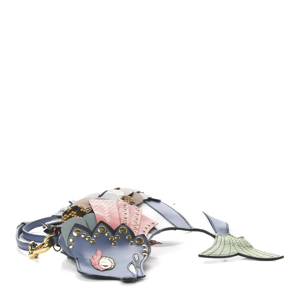 商品Burberry|Leather And Snakeskin Fish Shaped Crossbody Bag- Dark Cobalt,价格¥5625,第3张图片详细描述