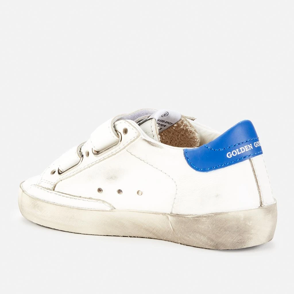 商品Golden Goose|Golden Goose Toddlers' Leather Upper Stripes Star And Heel Signature Foxing Trainers - White/Fluo Green/Blue,价格¥788,第2张图片详细描述